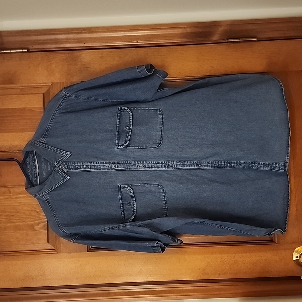 Men's Faded Glory Chambray Denim Button Down Shirt Size XL